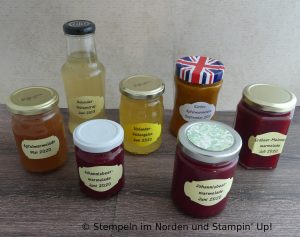 Marmelade mit Etiketten Handstanze