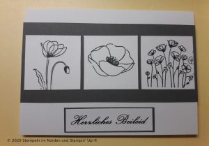 Trauerkarte mit Mohnblüten aus Painted Poppies. Stampin' Up!